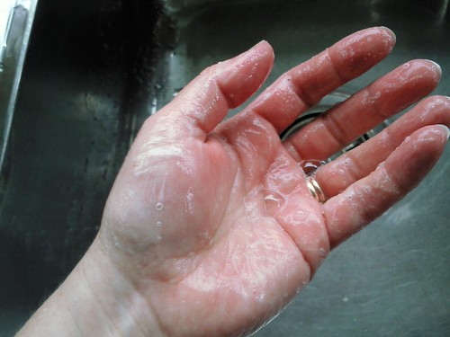 Lather from homemade soap